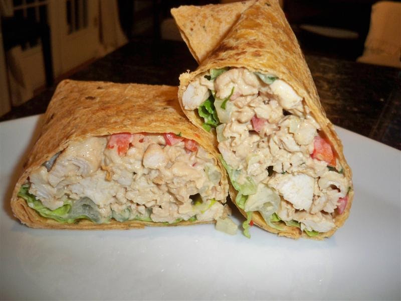 Kelly's Healthified Kitchen Hummus Chicken Salad Wraps