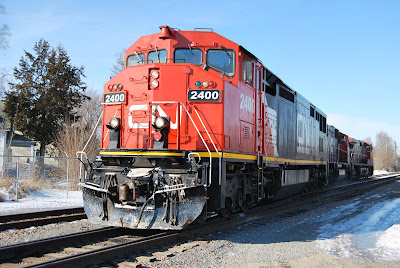 canadian railway rail national locomotives switching portion moves mechanically direct track action double line next