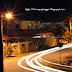 Bintang dan cahaya ( light trail ) di waktu malam