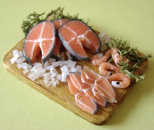 Salmón y gambas