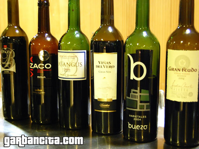 Vinos propuestos para el maridaje