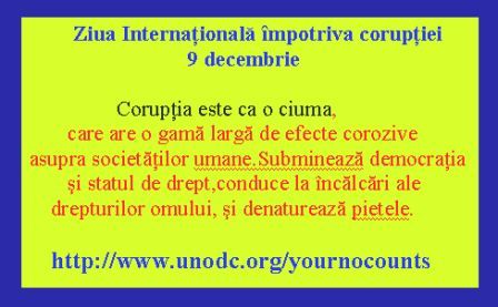 Ziua internationala de lupta impotriva coruptiei (ONU)