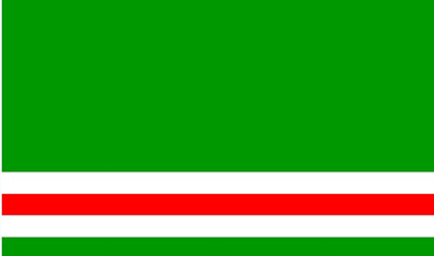 الملامح الجغرافية و السكانية و لغة و ديانة أهل الشيشان Chechen+flag