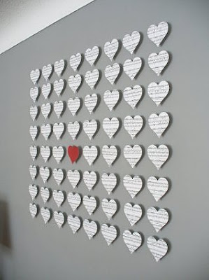 How About Orange: Make a wall of paper hearts