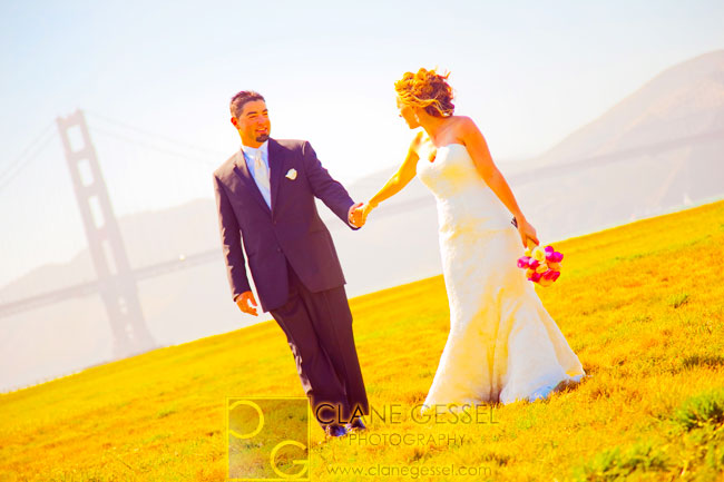 chrissy fields san francisco wedding photos, chrissy fields pictures san francisco, golden gate bridge wedding pictures