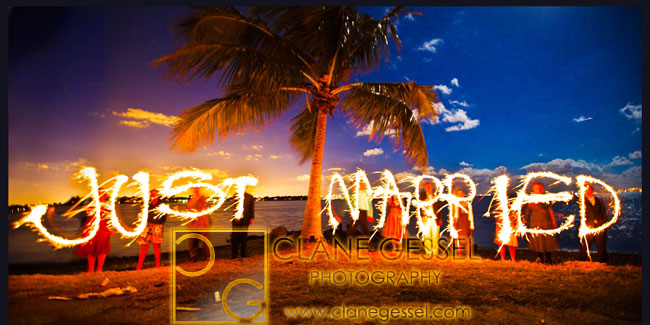 sparkler wedding photo, spell out sparklers, best miami wedding photographers