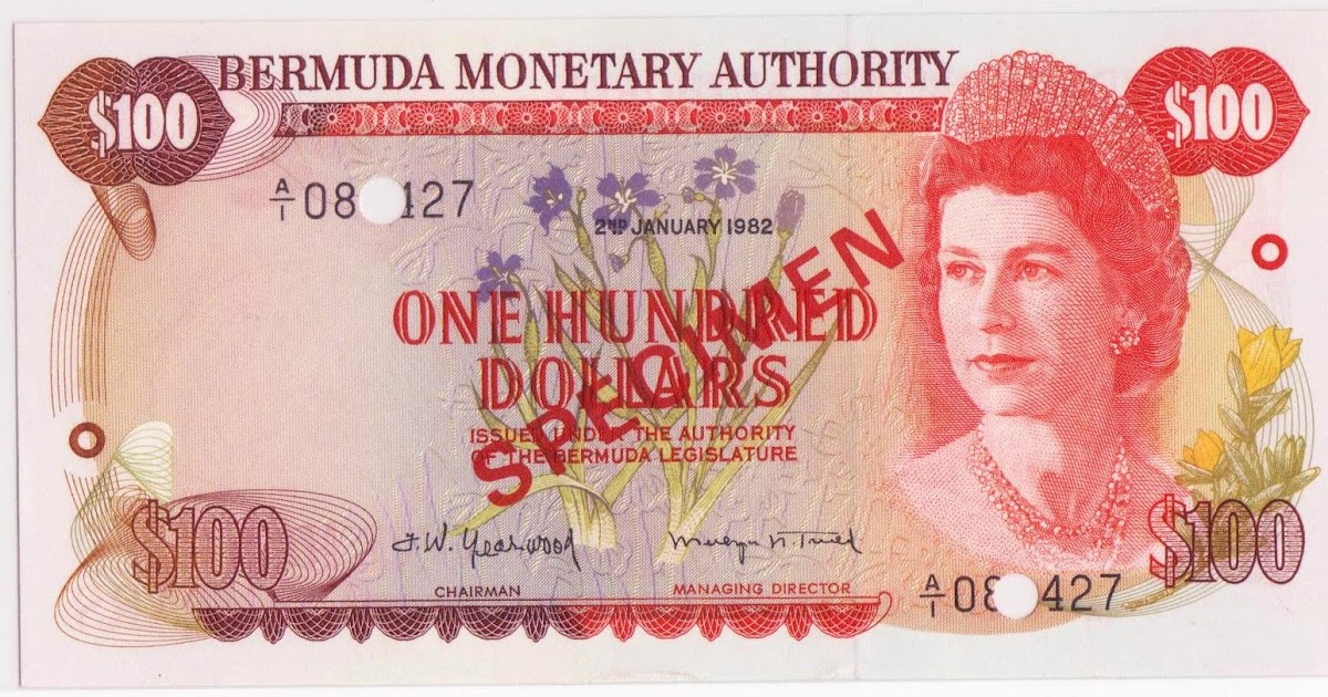 MS Collection Site My First SPECIMEN Banknote Bermuda 100