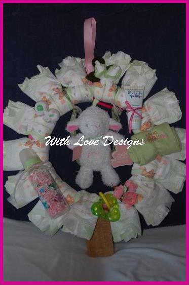 Lolly Lamb Diaper Wreath