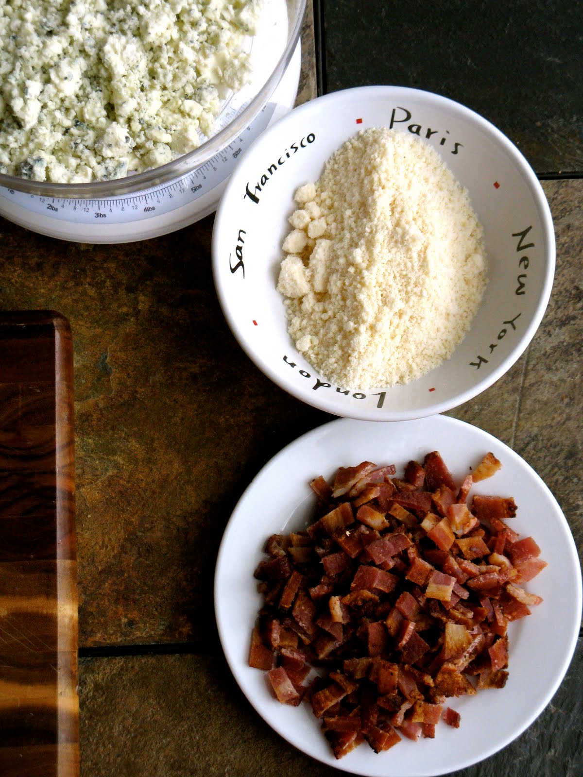 The Cilantropist Bacon and Blue Cheese Cake