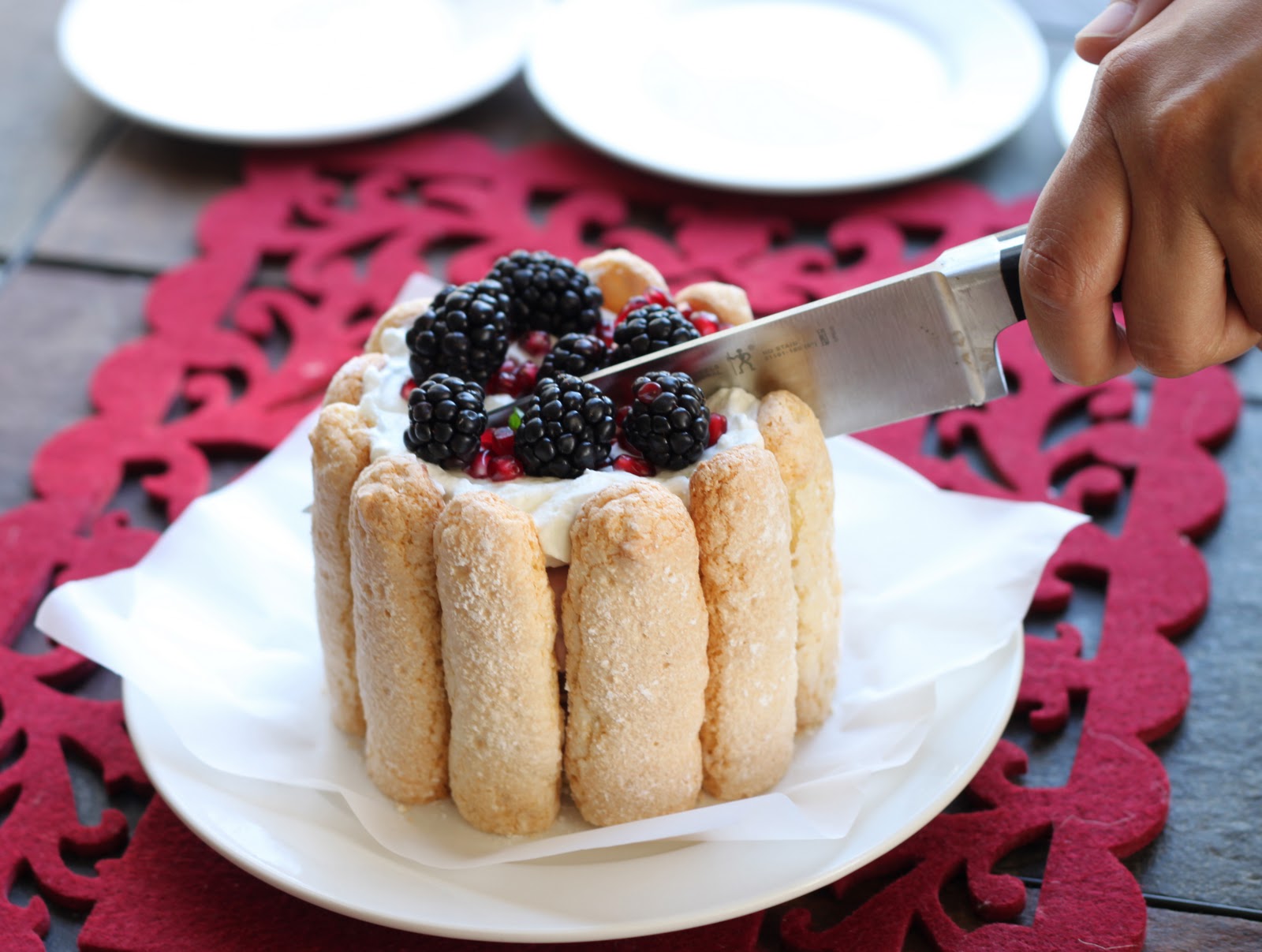 The Cilantropist Homemade Ladyfingers, and a Pomegranate Charlotte
