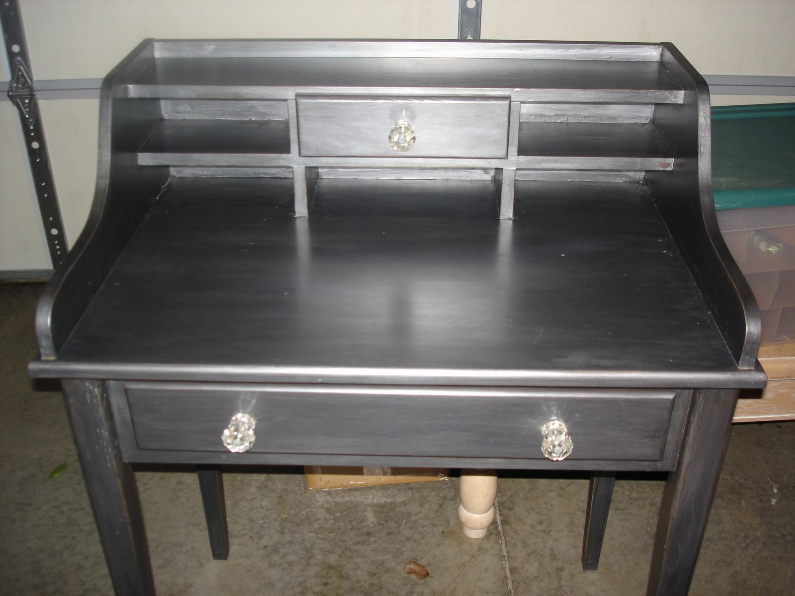 Shades of Heather Silver metallic finish writing desk