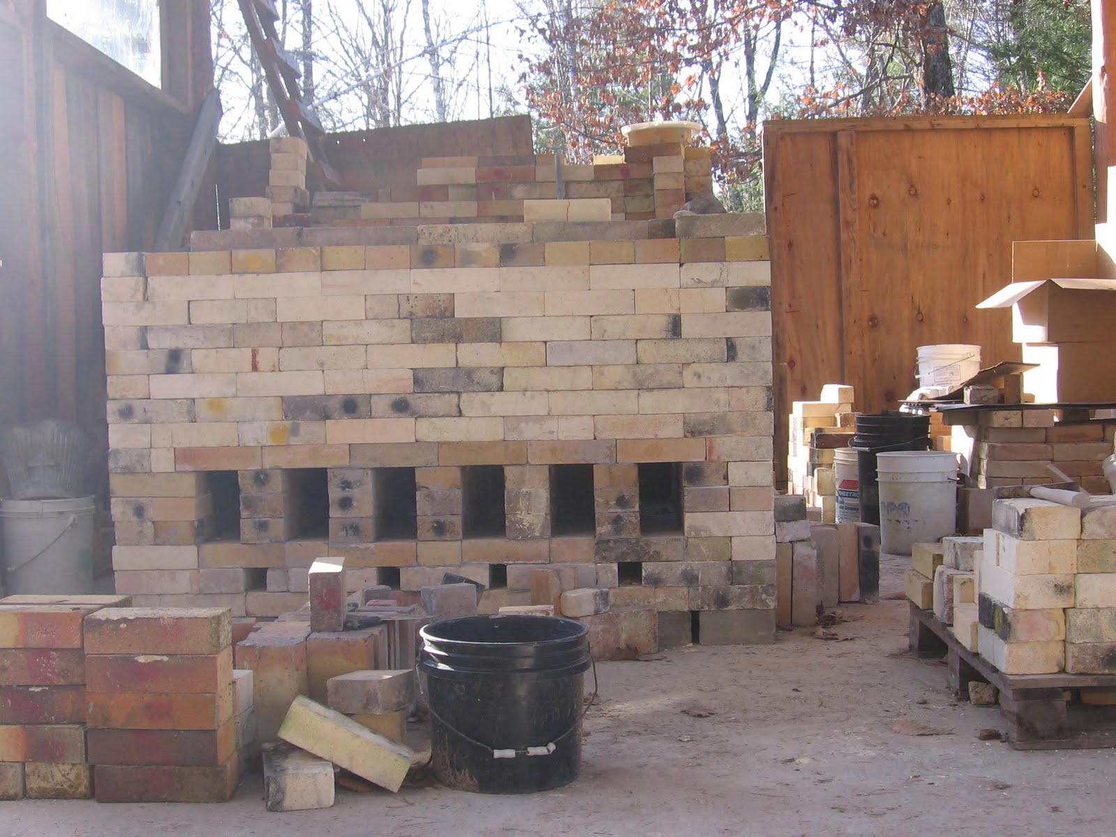 meesh's pottery building a wood kiln!
