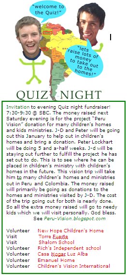 QUIZ FUNDRAISER 13th