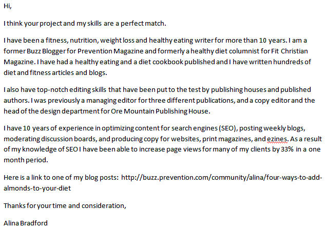 copywriter cover letter
