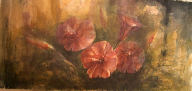 acuarela hibiscum 45x 27 cms