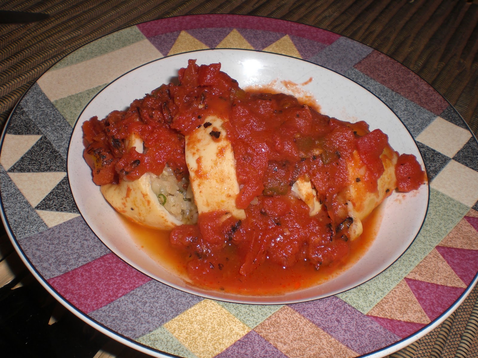 Kaoru's Kitchen: Rice stuffed Squid in Tomato sauce - Italian