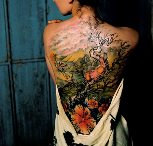 cherry tree tattoo side. dead tree tattoo. cherry tree tattoo side.