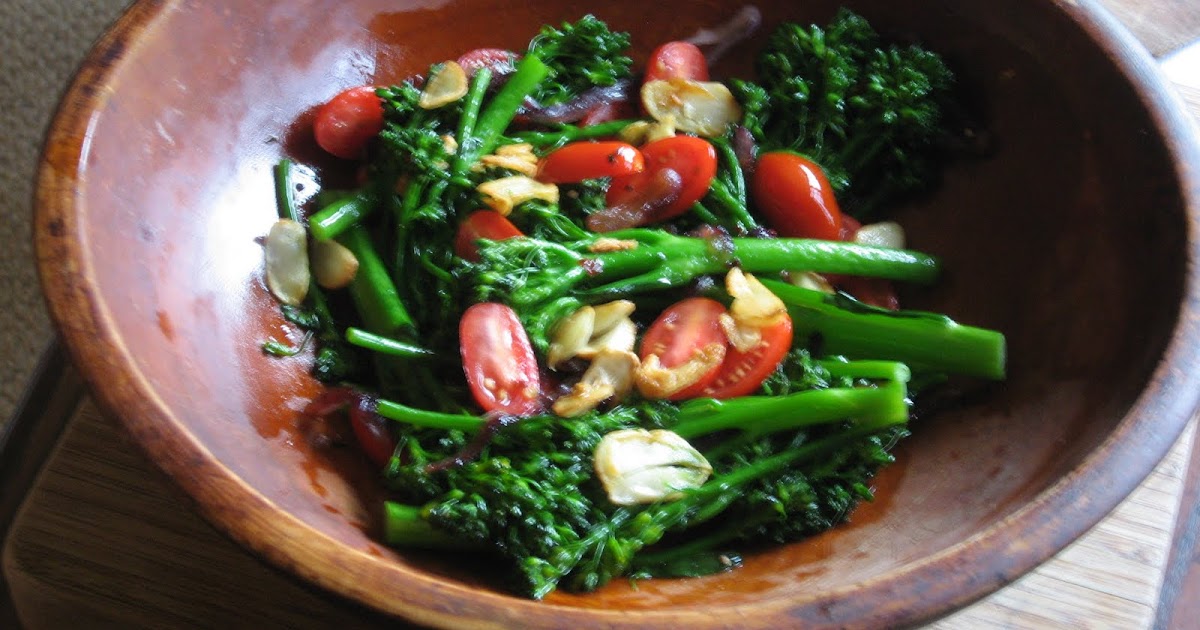 the screen porch Broccolini with Cherry Tomatoes and Garlic
