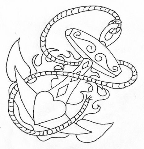 Modern old anchor tattoo