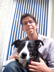 Darren Hayman with dog