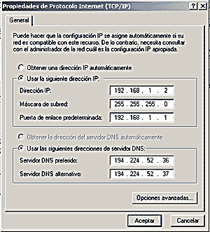 IP DNS PUERTA DE ENLACE ip dns puerta de enlace: