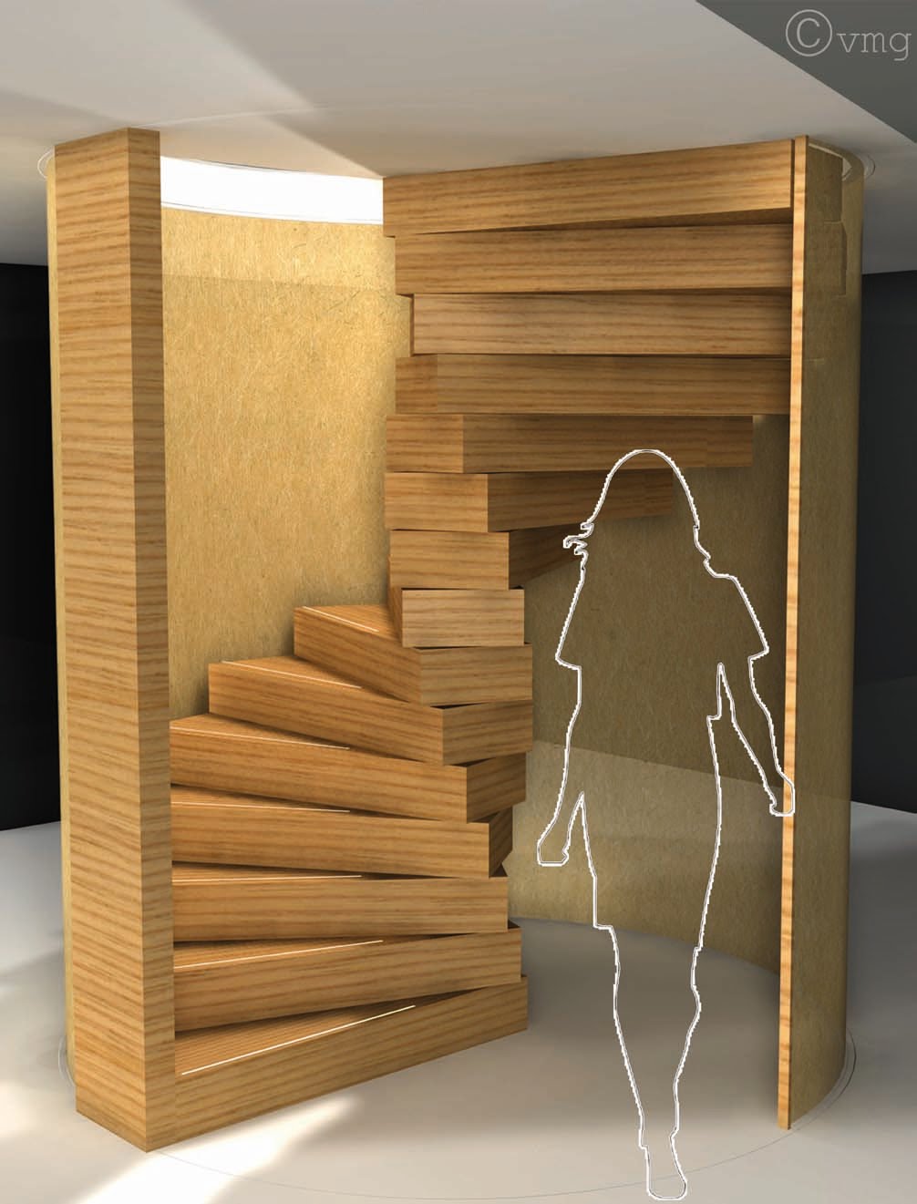 escalier helicoidal ferme