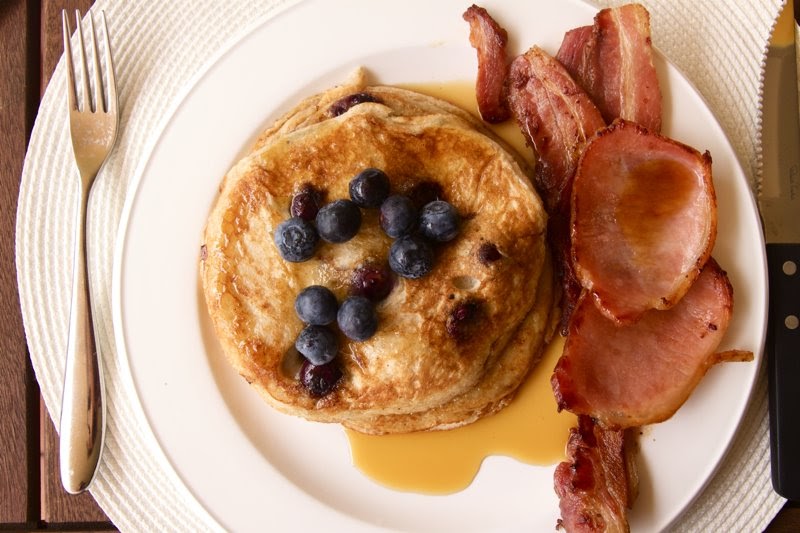 Let Them Eat Cake Blueberry Pancakes with Bacon