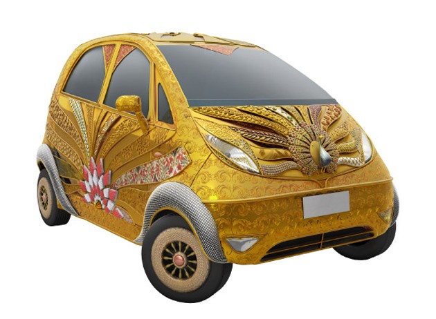 NEW TATA NANO COVERED WITH PURE GOLD