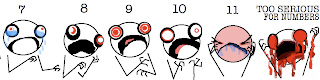 7: I see Jesus coming for me and I'm scared.
8: I am experiencing a disturbing amount of pain. I might actually be dying. Please help.
9: I am almost definitely dying.
10: I am actively being mauled by a bear.
11: Blood is going to explode out of my face at any moment.
Too Serious For Numbers: You probably have ebola. It appears that you may also be suffering from Stigmata and/or pinkeye.