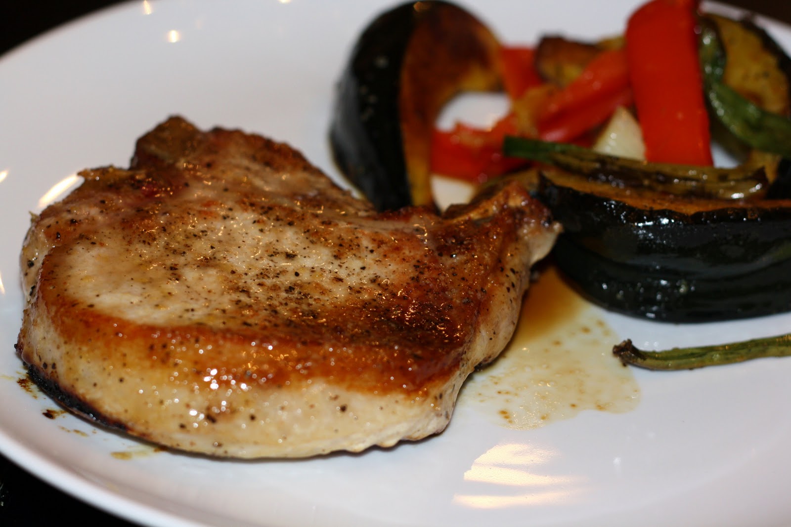 what's for dinner? glazed pork chops and squash... 35 minutes