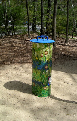 Painted Trash Can at Walden Pond