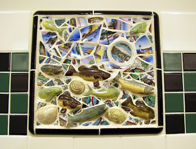 Fish mosaic at a convention center, Portland, Oregon