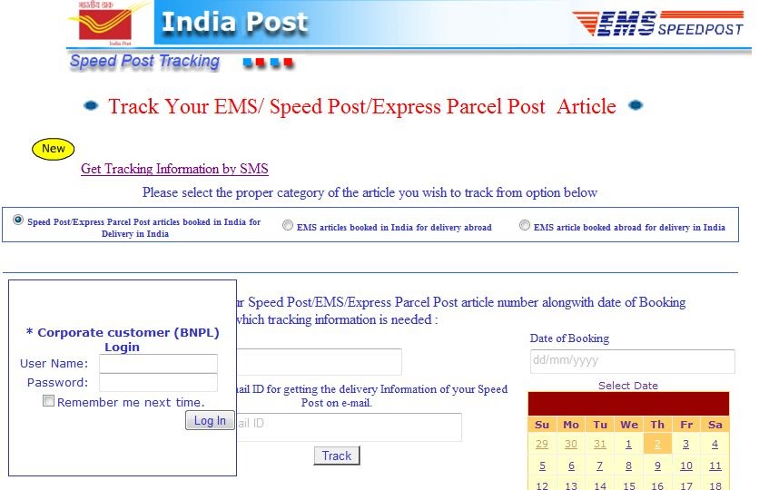 Explore India SPEED POST TRACKING