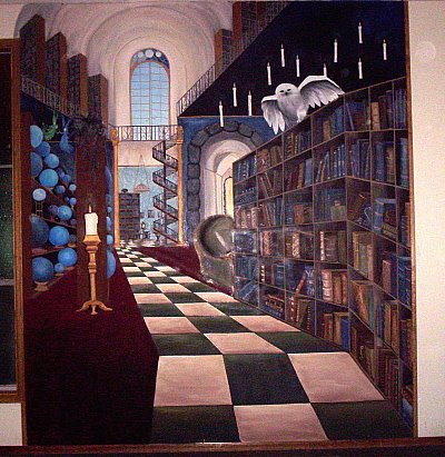 Harry Potter Library Mural
