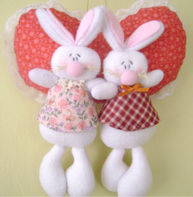 muñecos conejos de tela