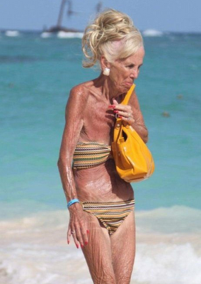 Image result for very old woman in swimsuit