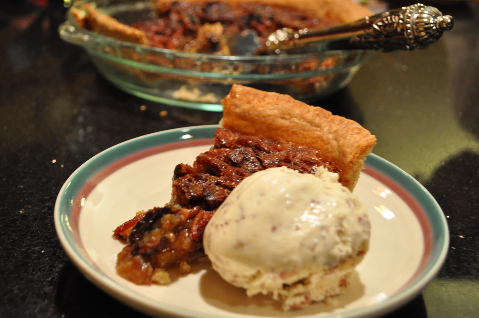 Kneading My Dream Maple Pecan Pie with Butter Pecan Ice Cream