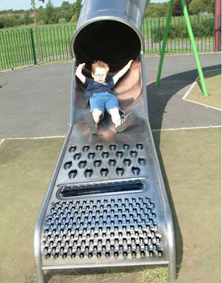 pic of a cool slide in the form of a cheese grater