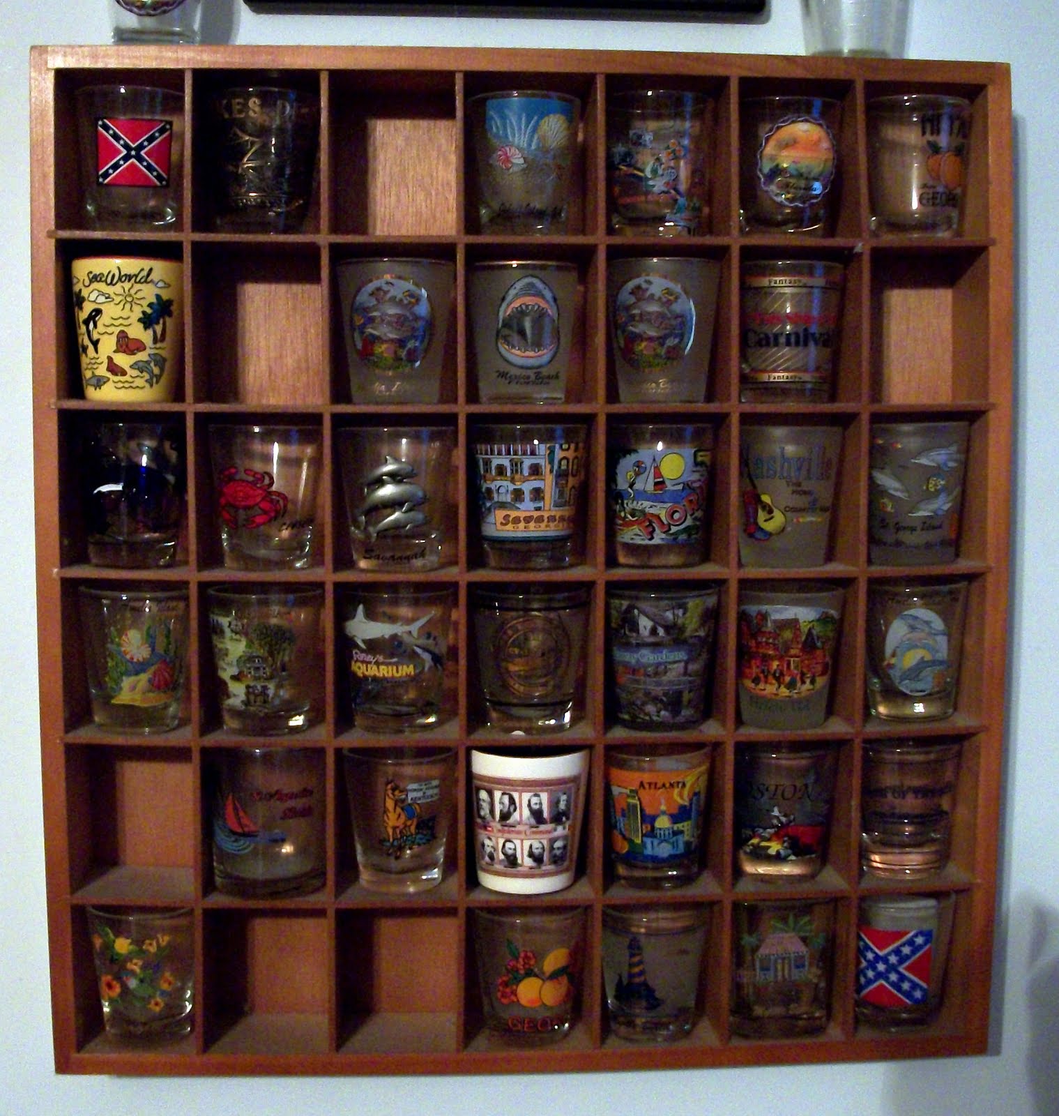 Here Is A Picture Of My Shot Glass Collection Here Is A Picture Of My Shot Glass Collection