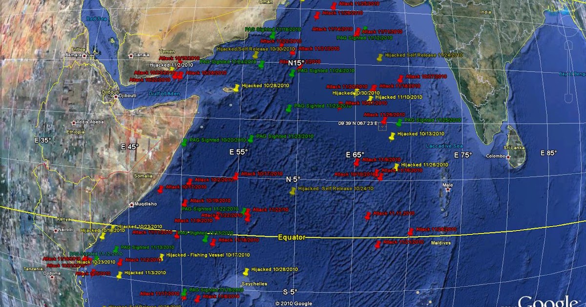 EagleSpeak: Somali Pirates: Updated Map of Attacks