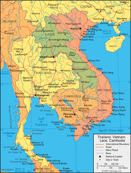 Indochina Map : Cambodia, Laos and Vietnam Cambodia travel guide homepage
