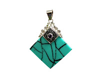 Bali Silver Jewelry Turquoise Pendant Picture