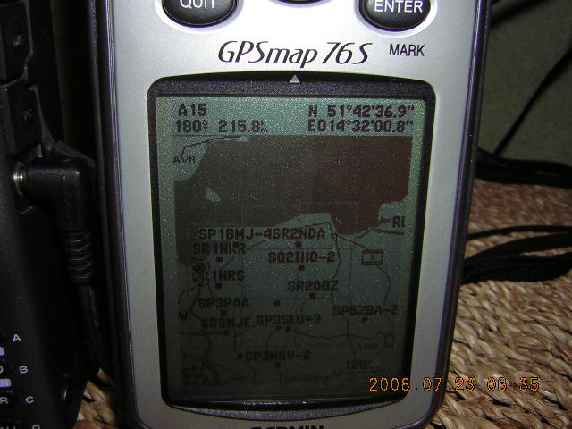APRS 23 Lipca 2008 widoczny na GARMIN gpsMAP 76S