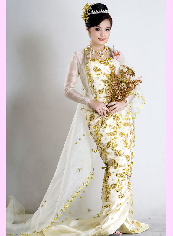 Myanmar Lovely Model Phway Phway in Beautiful Wedding Dresses