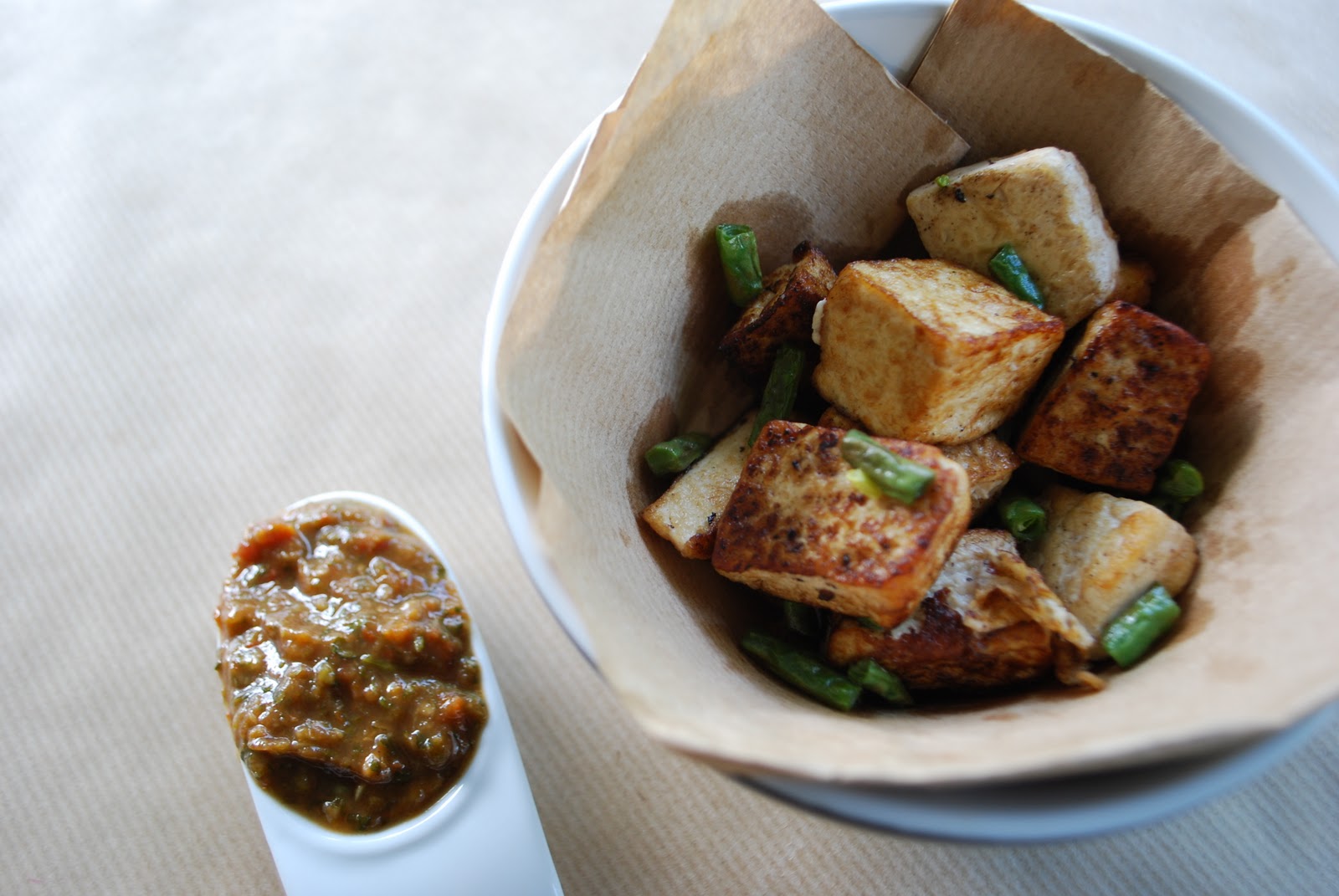 Tofu with Chilli Tamarind Dipping sauce