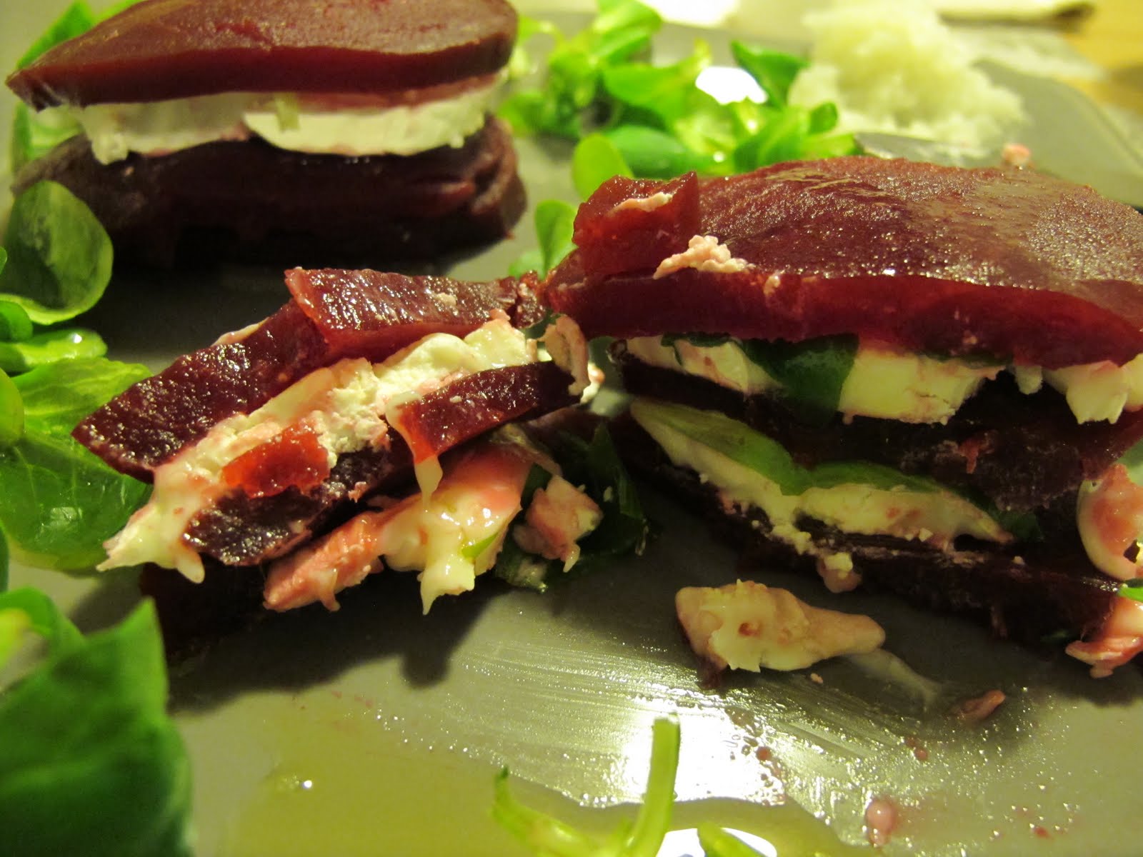 The tasty side to life Roasted Beet & Herbed Goat Cheese Napoleon