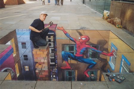 spiderman 3d ride. Spiderman+3d+street+art