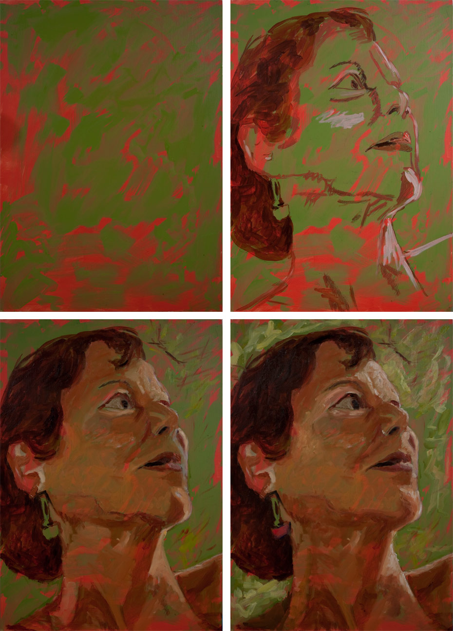 Peter Hobden's Painting Adventures Necky Woman looking up Painting