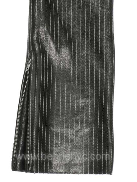 custom pinstriped leather pants