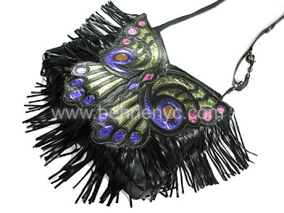 Butterfly Satchel by Carla Dawn Behrle Leather Butterfly Satchel